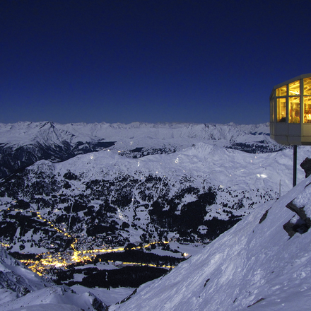 Vollmond im Skigebiet Arosa Lenzerheide